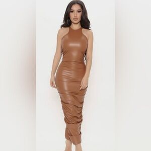 Elegant Brown Bodycon Dress
